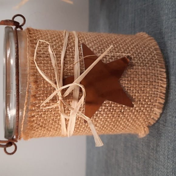 Candle Votive Holder Vase set 5 Burlap Rusty Stars Indoor Outdoor Decoration - Picture 13 of 16